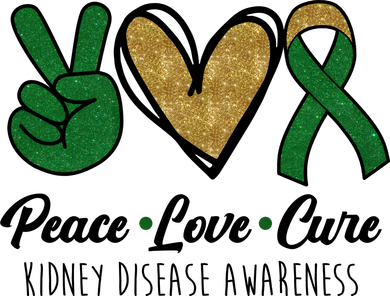 Peace Love Cure Kidney Disease Awareness Kids T-Shirt