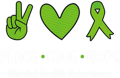 Peace Love Hope Mental Health Awareness Green Ribbon Funny Toddler Hoodie