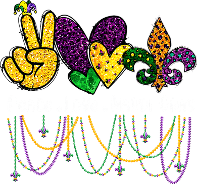 Peace Love Mardi Gras Beads For Women Carnival Parade Coaster