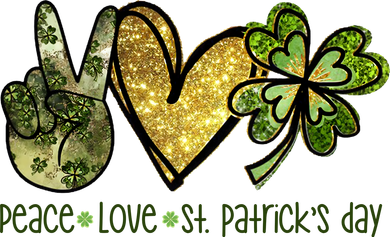 Peace Love St Patrick's Day Festive Button