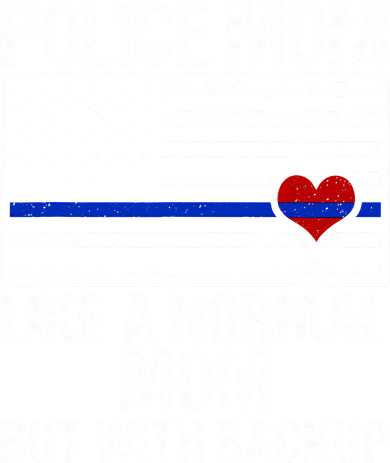 Police Mom Blue Line Flag Heart Button