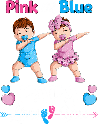 Pink Or Blue Papa Loves You Baby Gender Reveal Party Toddler T-Shirt