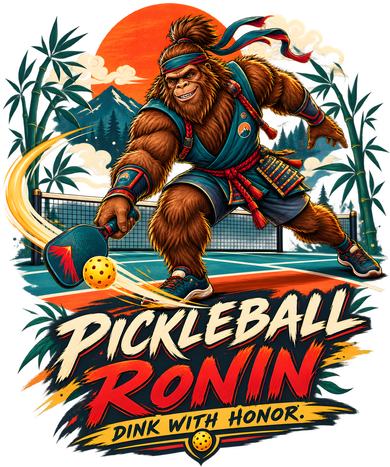 Pickleball Ronin – Dink With Honor Bigfoot Samurai Kids T-Shirt