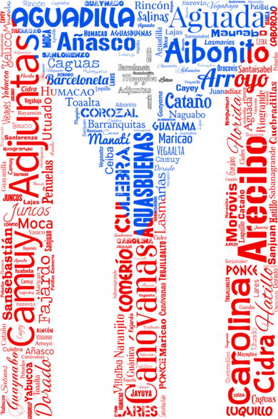 Puerto Rican Flag With Towns And Cities Of Puerto Rico Mousepad