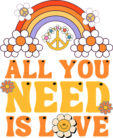Peace Sign All You Need Is Love 60s 70s Women's Hoodie