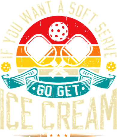 Pickleball Soft Serve Ice Cream Pickleball Player Button