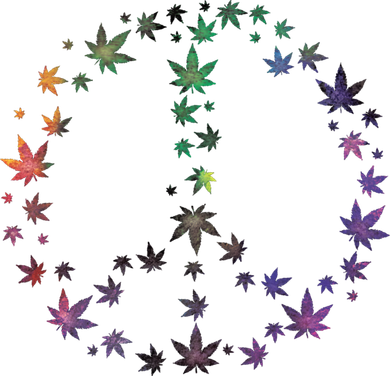 Peace Sign Weed Marijuana Leaves Watercolor Hippie Cannabis Gift Women's Sweatshirt