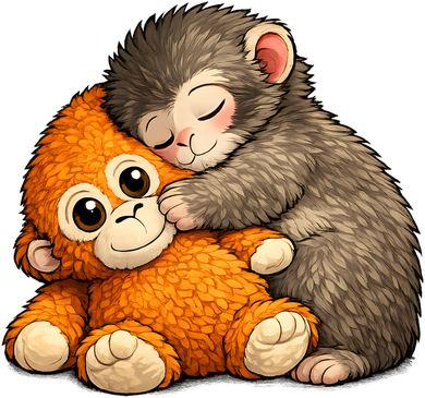 Punch The Monkey Cuddling Stuffed Animal Backpack