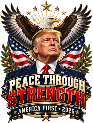 Peace Through Strength America First Trump 2026 Tote Bag