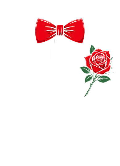 Party Tux Tuxedo Rose Bow Tie Costume Halloween Women's Dry Zone Grid Polo