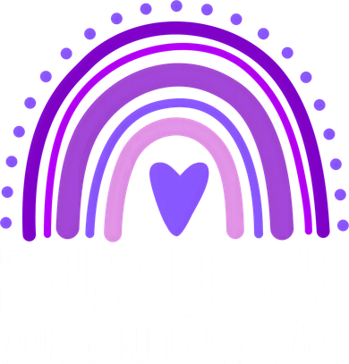 Purple Up For Miliartykids Rainbow Heart Button