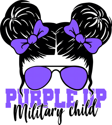 Purple Up Military Child Hair Bun Kids T-Shirt