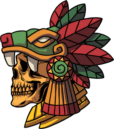 Quetzalcoatl Aztec Skull Mayan Ancient Inca Toltec Gift Coaster
