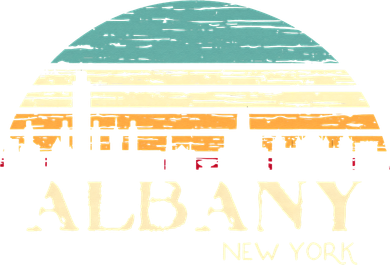 Retro Albany NY Skyline Sunset Silhouette New York Souvenir Toddler Hoodie
