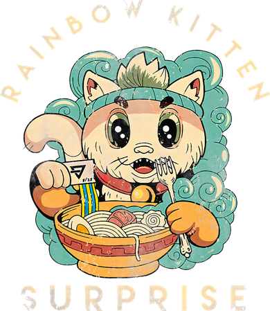 Retro Animals Vintage Cats Rainbow Kitten Surprise Cute Eat Women's Tank Top