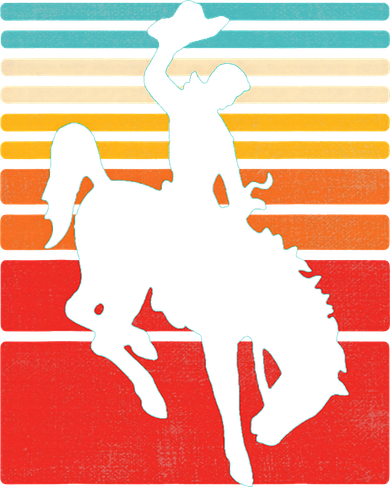 Rodeo Bucking Bronco Horse Retro Style Button