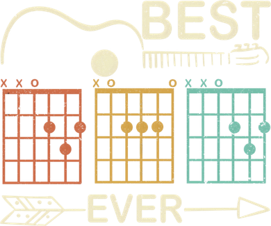 Retro Best Dad Ever D A D Chord Guitar Guitarist Fathers Day Gift Kids Hoodie