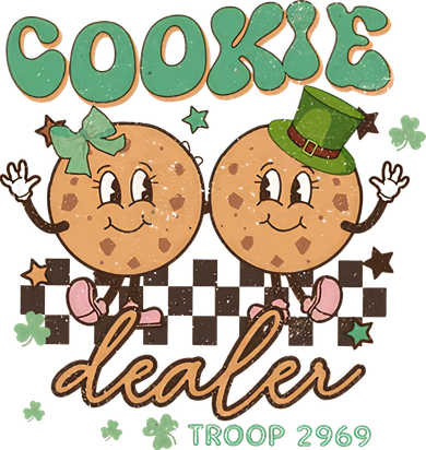 Retro Cookie Dealer St Patrick's Day Troop Number Girl Scout Girl Camping Kids Sweatshirt
