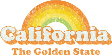 Retro California The Golden State Vintage 70s Button