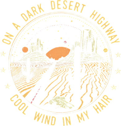 Retro Dark Desert Highway Adventure Camping T-Shirt