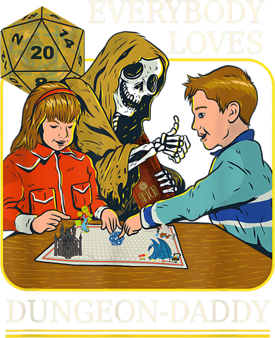 RPG D20 Dice Dungeon-Daddy Fantasy Pen and Paper Boardgame Baby Bodysuit