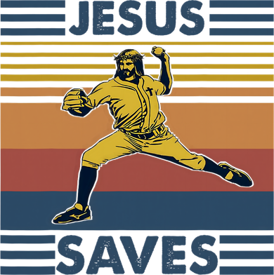 Retro Distressed Jesus Saves Baseball Doggie Tank