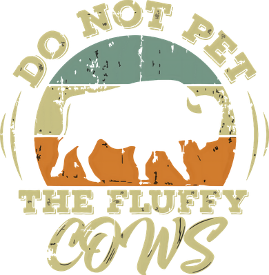 Retro Do Not Pet The Fluffy Cows Vintage Bison Buffalo Apron