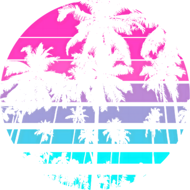 Retro Eighties 80s And 90s Beach Style Design With Palm Trees Great Gift Women's Hoodie