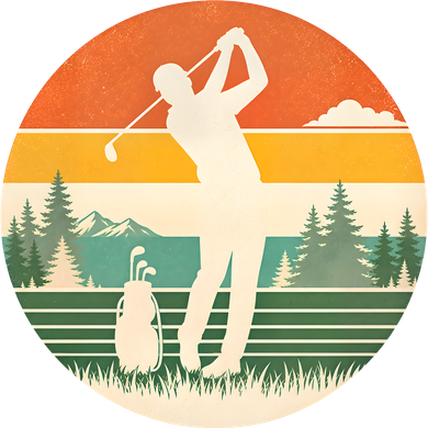 Retro Golf Sunset Golfing Golfer Golf Towel