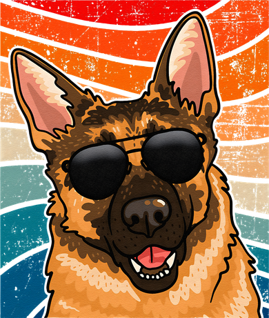 Retro German Shepherd German Shepherd Dog Doggie Tank