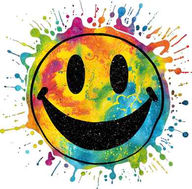 Retro Happy Face Rainbow Tiedye Splatter – 70s Peace Smile Women's Tank Top
