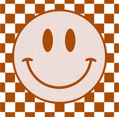 Retro Happy Face Checkered Pattern Smile Face Trendy Tank Top