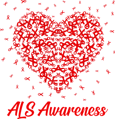 Red Heart Ribbon ALS Awareness Polo