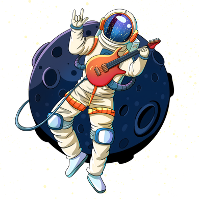 Rocking In Space Astronaut Rock Baby Bodysuit