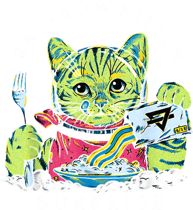Rainbow Kitten Surprise Cute Eat Retro Animals Women's Tank Top