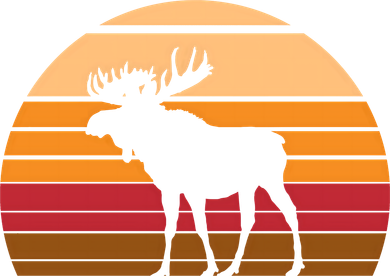 Retro Moose Cute Gift Vintage Sunset Animal Kids T-Shirt