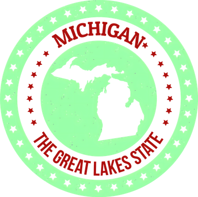 Retro Michigan The Great Lake State Logo Coaster
