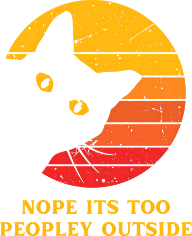 Retro Nope Its Too Peopley Outside Shy Cat Lovers Hat