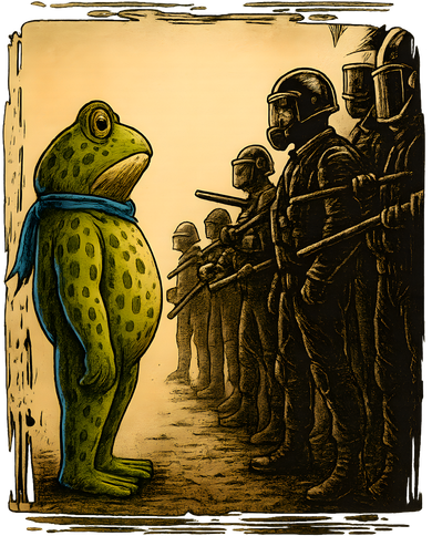 Retro Portland Frog Vintage Protester Coaster