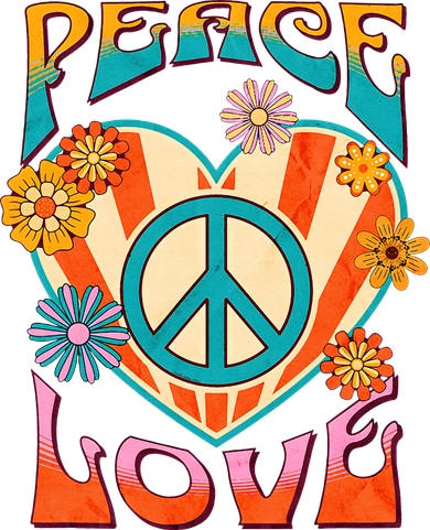 Retro Peace Love Peace Sign 60s 70s Hippie Style Tote Bag