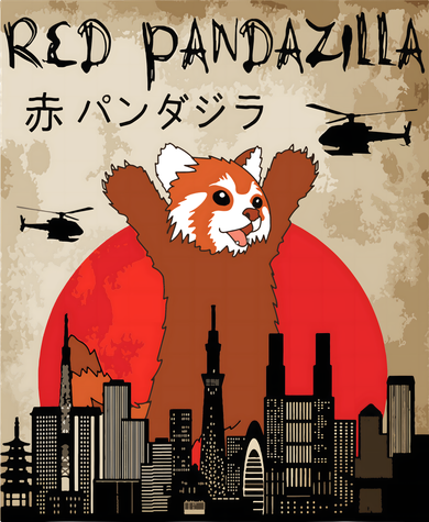 Red Panda Lover, Funny Red Pandazilla Kids Hoodie