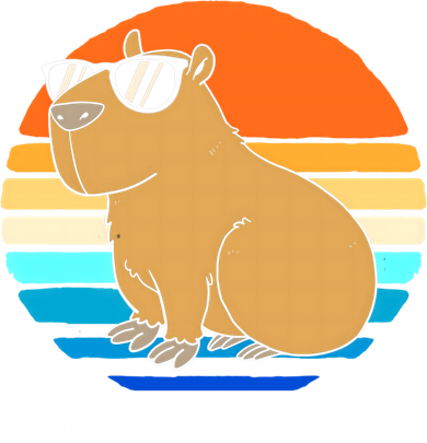 Retro Rodent Funny Capybara Dont Be Worry Be Capy Coaster