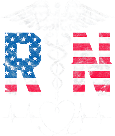 RN Registered Nurse USA Flag Caduceus Stethoscope Patriotic Kids T-Shirt