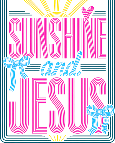 Retro Sunshine And Jesus Faith Striped Summer Bucket Hat