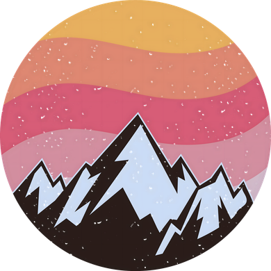 Retro Sunset Mountain Button
