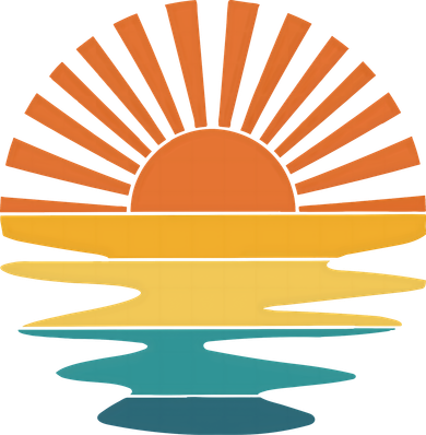 Retro Sunset Rays Wavy Vintage Retro Sunshine Sun Rays Beachy Vibes Retro Summer Women's V-Neck T-Shirt
