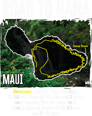 Road To Hana Map Maui Island Surfing Hawaiian Beach Summer Toddler T-Shirt