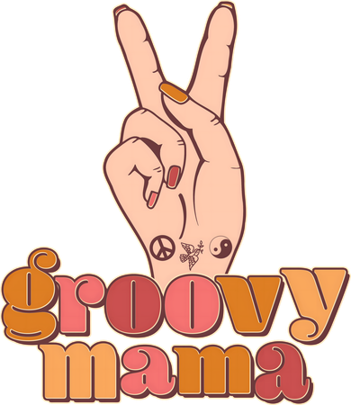 Retro Vintage Groovy Mama Peace Sign Women's Tank Top