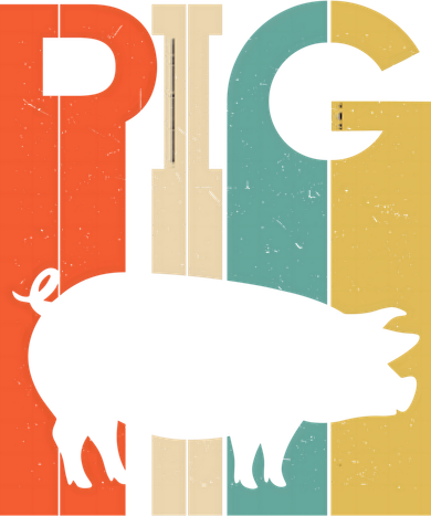 Retro Vintage Pig Silhouette Pig Lover Pig Owner Meaningful Gift Baby Bodysuit