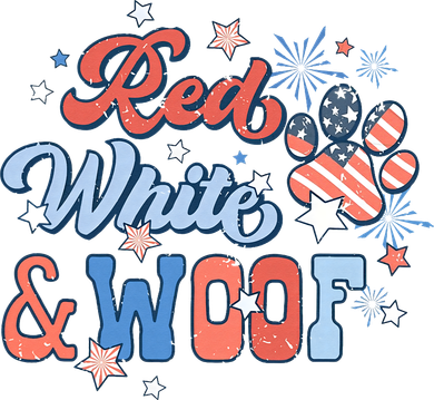 Red White And Woof Patriotic Dog Lover USA Flag 4th Of July Toddler T-Shirt